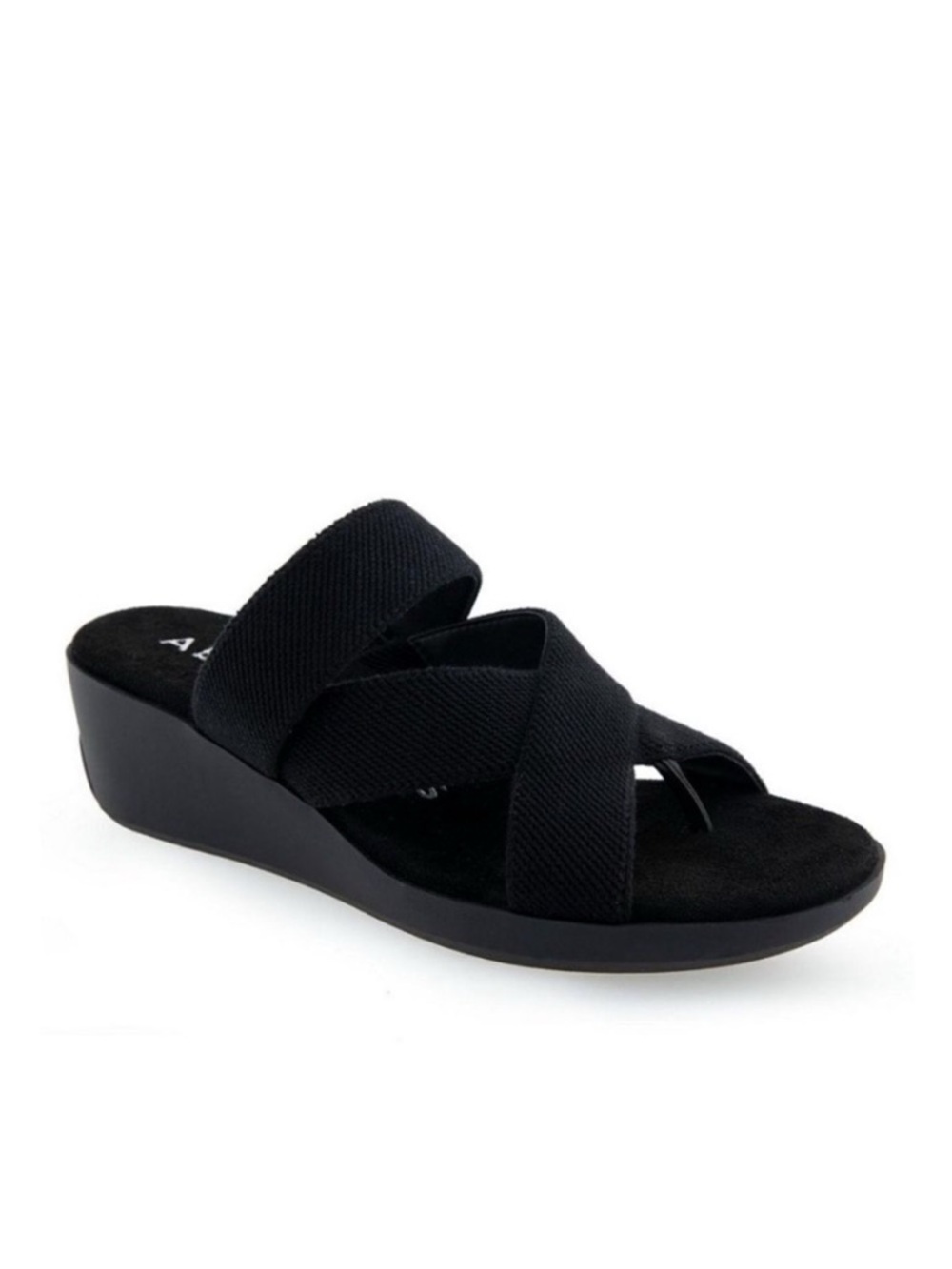 Aerosoles Ilona Women’s Black Wedge Thong Sandals Comfort Cushioned Shoes